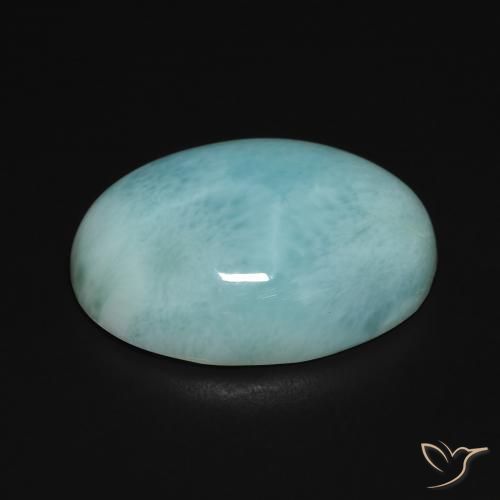 Larimar Gemstone in 20 x 15 mm (calibrated) Size for Sale, Larimar Stone in Light Greenish Blue Color