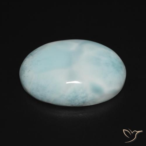 Larimar Gemstone in 20 x 15 mm (calibrated) Size for Sale, Larimar Stone in Sea Foam Blue Color