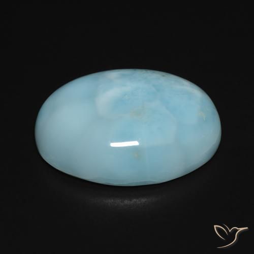 Larimar Gemstone in 20 x 15 mm (calibrated) Size for Sale, Larimar Stone in Light Greenish Blue Color