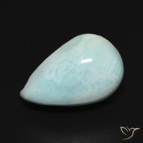 2.93 ct Turquoise Larimar Gemstone, Larimar Gem in Pear Cabochon Shape for Sale.