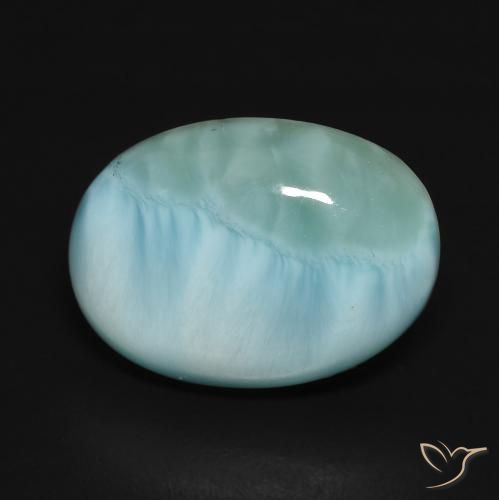 4.94 ct Oval Larimar, 14.1 x 10.3 mm From the Dominican Republic, Photo A