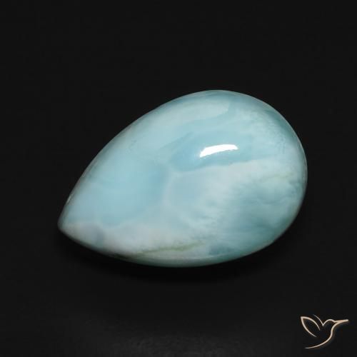3.73 ct Pear Larimar, 12 x 8.1 mm From the Dominican Republic, Photo A