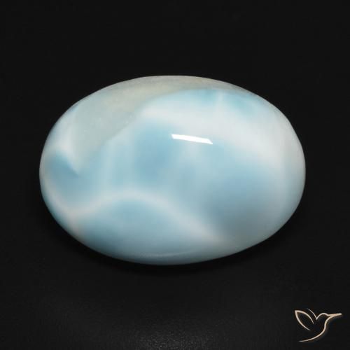6.61 ct Oval Larimar, 14.6 x 10.4 mm From the Dominican Republic, Photo A