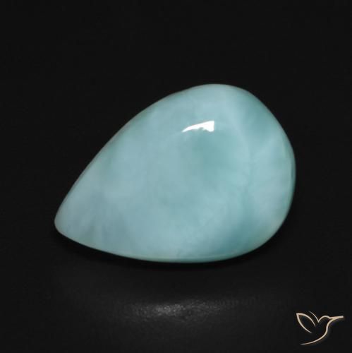 3.35 ct Turquoise Larimar Gemstone, Larimar Gem in Pear Cabochon Shape for Sale.