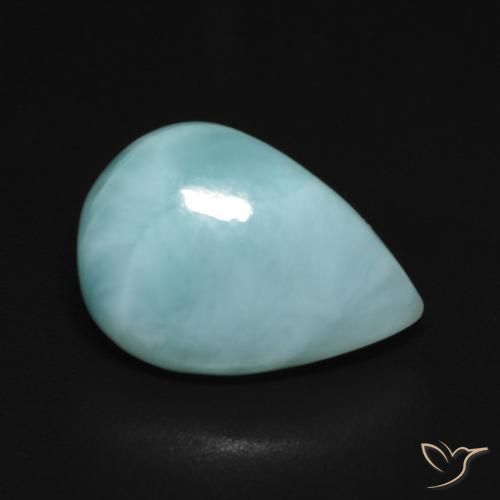 3.35 ct Turquoise Larimar Stone, Natural Larimar in Pear Cabochon Shape for Sale