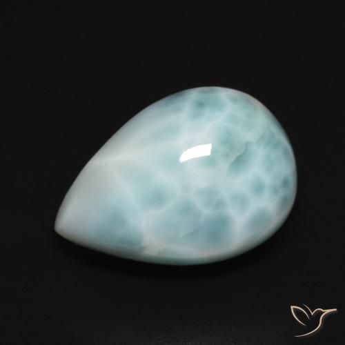 5.18 ct Pear Larimar, 13.1 x 9.1 mm From the Dominican Republic, Photo A
