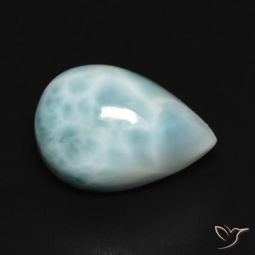 5.18 ct Turquoise Larimar Stone, Natural Larimar in Pear Cabochon Shape for Sale