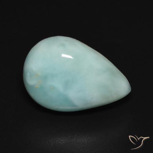 3.74 ct Turquoise Larimar Stone, Natural Larimar in Pear Cabochon Shape for Sale