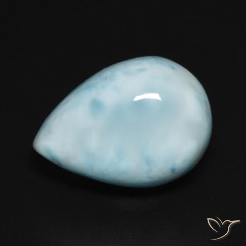 6.36 ct Pear Larimar, 14.2 x 10.2 mm From the Dominican Republic, Photo A