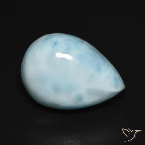 6.36 ct Turquoise Larimar Stone, Natural Larimar in Pear Cabochon Shape for Sale