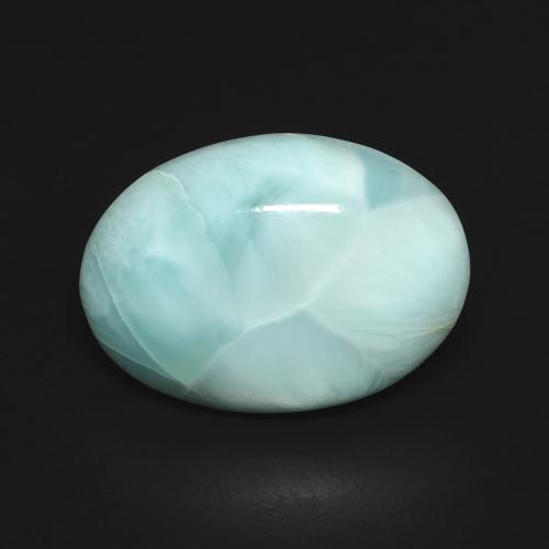 Larimar Turquesa Cabujón Óvalo de 4.59 ct de República Dominicana, dimensión 14,6 x 10,5mm, piedra preciosa natural No tratado, claridad Opaco, Larimar de 1 pieza en color Verde azul, dureza Mohs de 4.5 - 5, Photo A