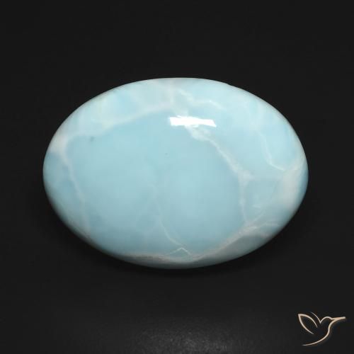 14.16 ct Oval Larimar, 20 x 15.1 mm From the Dominican Republic, Photo A