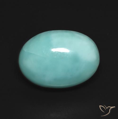 6.76 ct Oval Larimar, 14.2 x 10.2 mm From the Dominican Republic, Photo A