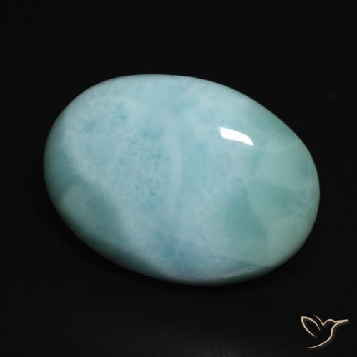 13.46 ct Turquoise Larimar Stone, Natural Larimar in Oval Cabochon Shape for Sale