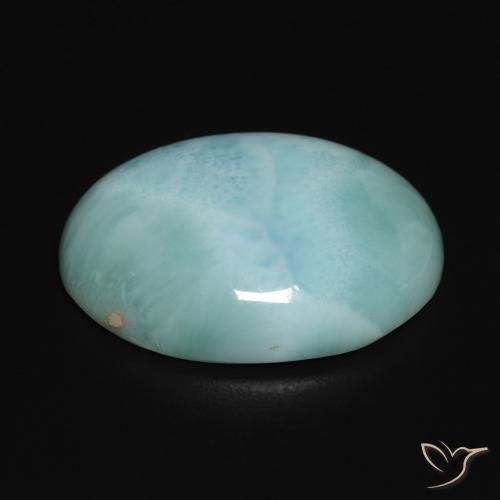 Larimar Gemstone in 20 x 15 mm (calibrated) Size for Sale, Larimar Stone in Light Greenish Blue Color