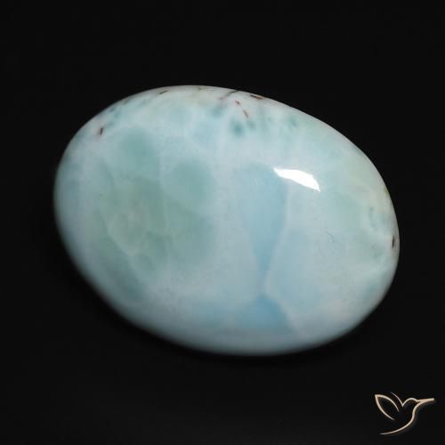 14.11 ct Turquoise Larimar Stone, Natural Larimar in Oval Cabochon Shape for Sale