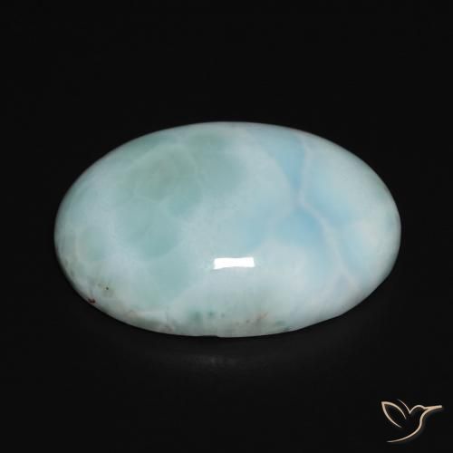 Larimar Gemstone in 20 x 15 mm (calibrated) Size for Sale, Larimar Stone in Light Greenish Blue Color