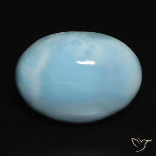 17.89 ct Oval Larimar, 20.2 x 15.2 mm From the Dominican Republic, Photo A