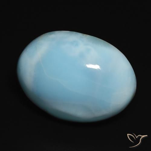 17.89 ct Turquoise Larimar Stone, Natural Larimar in Oval Cabochon Shape for Sale
