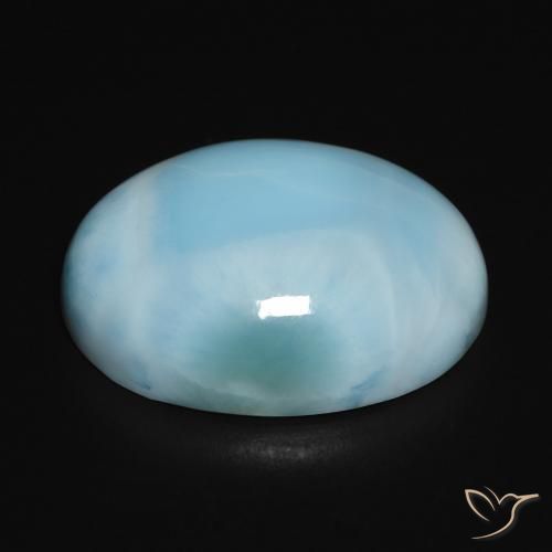 Larimar Gemstone in 20 x 15 mm (calibrated) Size for Sale, Larimar Stone in Light Blue Green Color