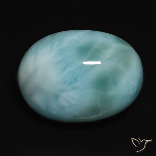 20.3 ct Oval Larimar, 20.2 x 15.2 mm From the Dominican Republic, Photo A