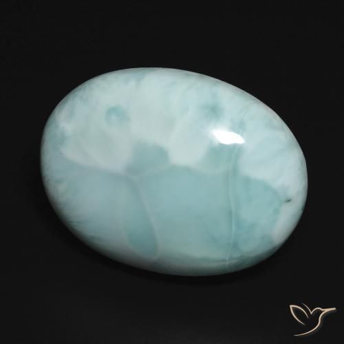 15.28 ct Turquoise Larimar Stone, Natural Larimar in Oval Cabochon Shape for Sale
