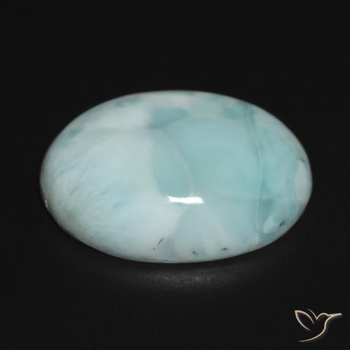 Larimar Gemstone in 20 x 15 mm (calibrated) Size for Sale, Larimar Stone in Light Greenish Blue Color