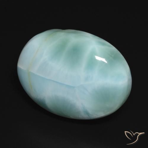 15.85 ct Turquoise Larimar Stone, Natural Larimar in Oval Cabochon Shape for Sale