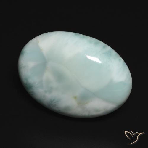13.43 ct Turquoise Larimar Stone, Natural Larimar in Oval Cabochon Shape for Sale
