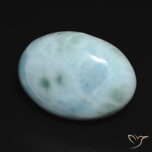 15.11 ct Turquoise Larimar Stone, Natural Larimar in Oval Cabochon Shape for Sale