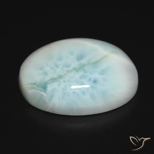 Larimar Gemstone in 20 x 15 mm (calibrated) Size for Sale, Larimar Stone in Light Greenish Blue Color