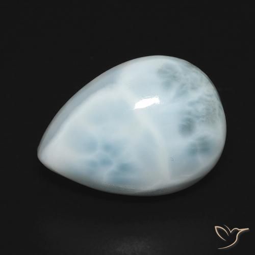 7.88 ct Turquoise Larimar Stone, Natural Larimar in Pear Cabochon Shape for Sale