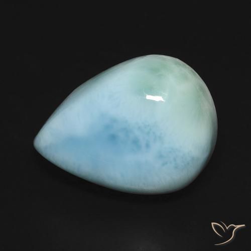 9.38 ct Turquoise Larimar Stone, Natural Larimar in Pear Cabochon Shape for Sale