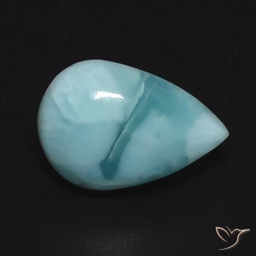 4.90 ct Turquoise Larimar Stone, Natural Larimar in Pear Cabochon Shape for Sale