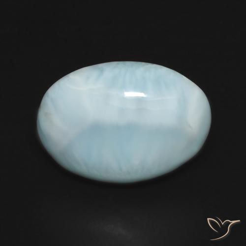 5.29ct Natural Light Greenish Blue Larimar, Oval, Opaque
