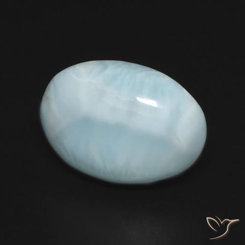 5.29 ct Turquoise Larimar Stone, Natural Larimar in Oval Cabochon Shape for Sale