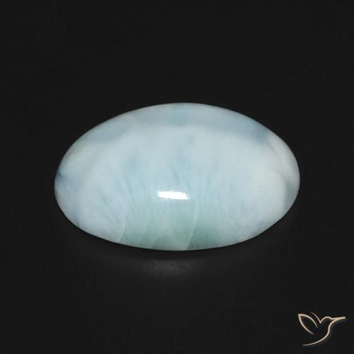 Larimar Gemstone in 14.2 x 10.5 mm Size for Sale, Larimar Stone in Light Greenish Blue Color