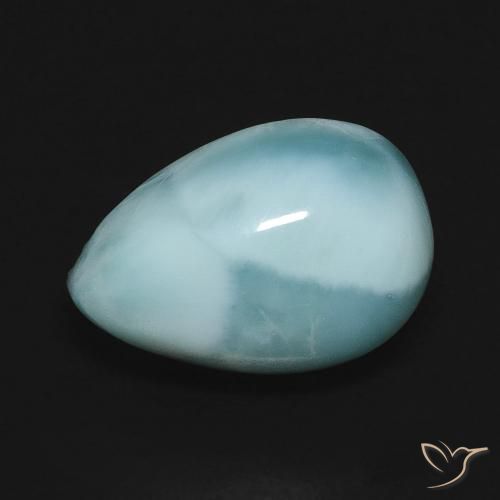 4.75 ct Turquoise Larimar Gemstone, Larimar Gem in Pear Cabochon Shape for Sale.
