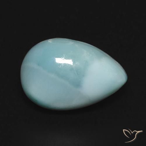 4.75 ct Turquoise Larimar Stone, Natural Larimar in Pear Cabochon Shape for Sale