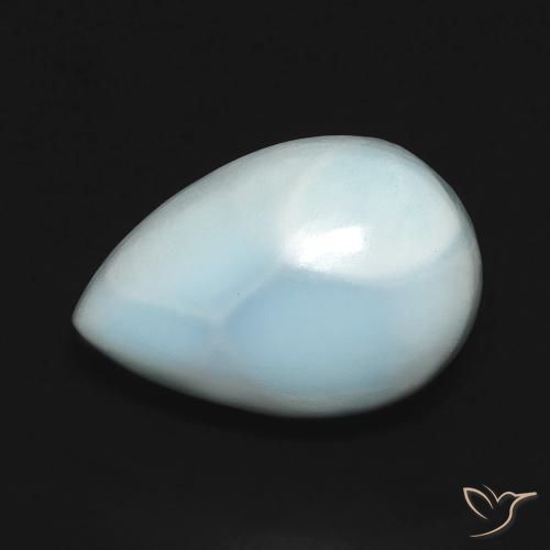 3.61 ct Turquoise Larimar Stone, Natural Larimar in Pear Cabochon Shape for Sale