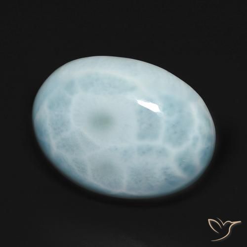 16.42 ct Turquoise Larimar Stone, Natural Larimar in Oval Cabochon Shape for Sale