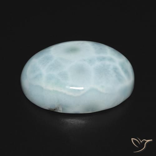 Larimar Gemstone in 20 x 15 mm (calibrated) Size for Sale, Larimar Stone in Light Greenish Blue Color