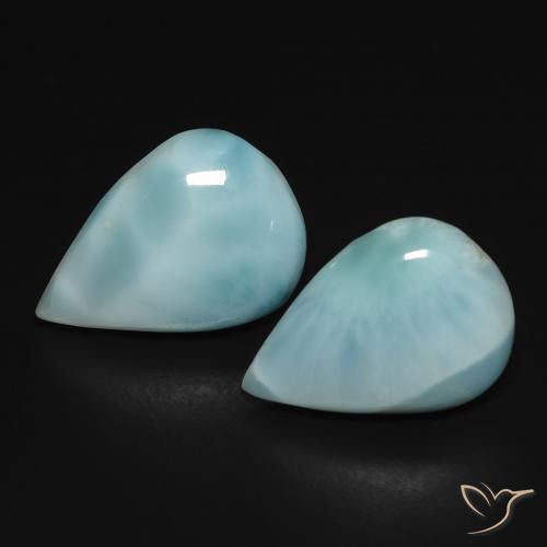 7.32 ct Pear Larimar, 14.1 x 10.1 mm From the Dominican Republic, Photo A