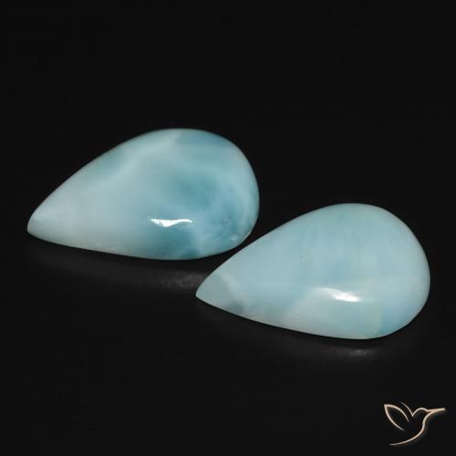 Larimar Gemstones in 14 x 10 mm (calibrated) Size for Sale, Larimar Stones in Blue Green Color