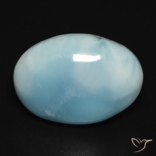 10.67 ct Oval Larimar, 18.6 x 13.1 mm From the Dominican Republic, Photo A