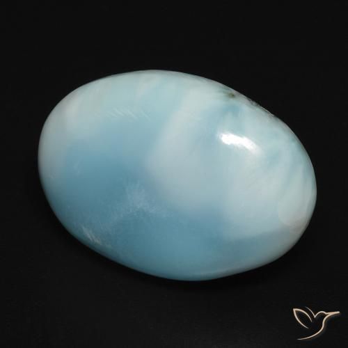 10.67 ct Turquoise Larimar Stone, Natural Larimar in Oval Cabochon Shape for Sale