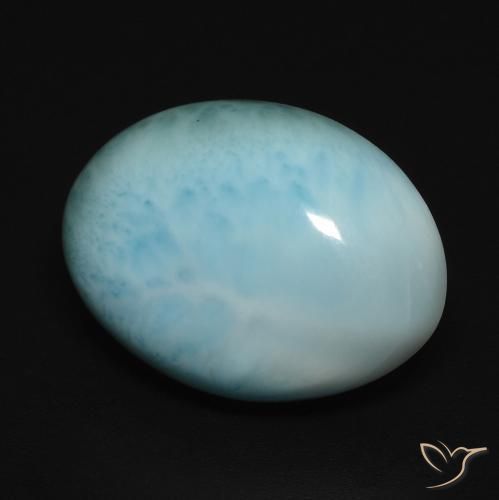 12.29 ct Turquoise Larimar Stone, Natural Larimar in Oval Cabochon Shape for Sale