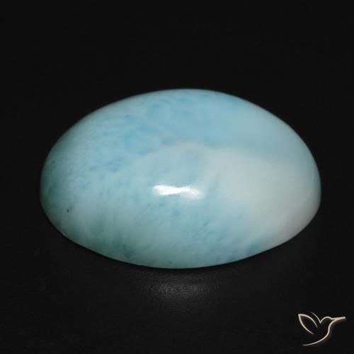 Larimar Gemstone in 18 x 13 mm (calibrated) Size for Sale, Larimar Stone in Light Greenish Blue Color