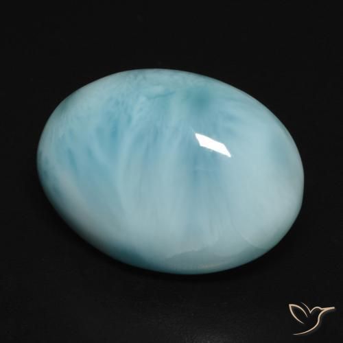 10.72 ct Turquoise Larimar Stone, Natural Larimar in Oval Cabochon Shape for Sale