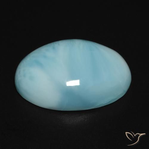 Larimar Gemstone in 18 x 13 mm (calibrated) Size for Sale, Larimar Stone in Light Greenish Blue Color
